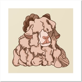 Long haired pink sheep Posters and Art